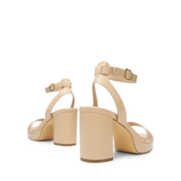 Dream Pairs Women Platform Heels High Chunky Heel Block Open Toe Nude Size 9 New - Picture 4 of 5